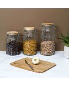 Bocal de conservation couvercle bambou transparent - 2.3 L