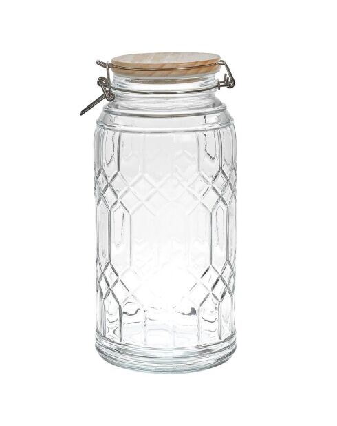 Bocal de conservation couvercle bambou transparent - 2.7 L