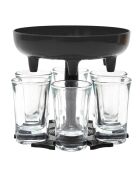 Distributeur de 6 verres à shooter noir - D.13 cm