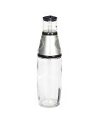 Bouteille huile bouchon doseur et bec verseur noir/transparent/gris - 7x28x7 cm