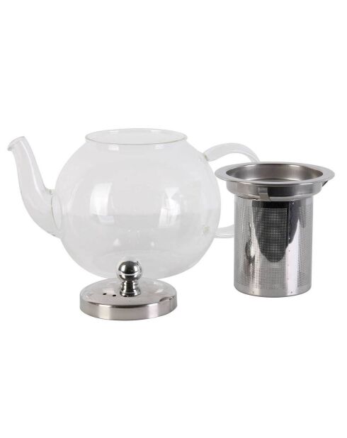 Théière verre infuseur transparent/inox - 70 cl