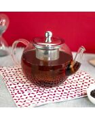 Théière verre infuseur transparent/inox - 70 cl