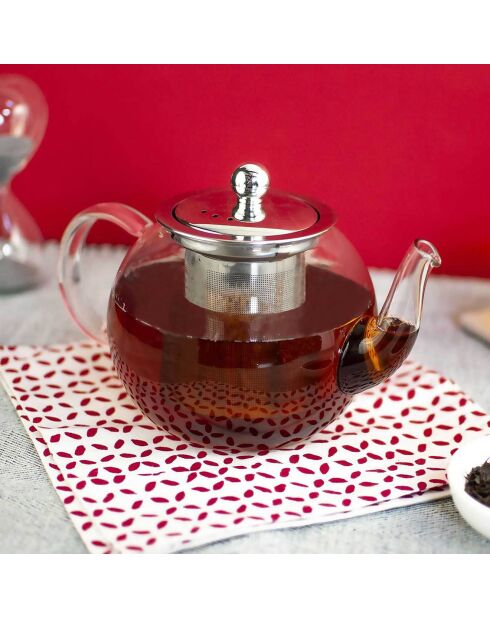 Théière verre infuseur transparent/inox - 70 cl