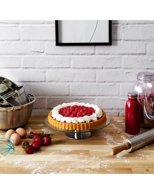 Plat à tarte et fromage transparent - D.30 cm
