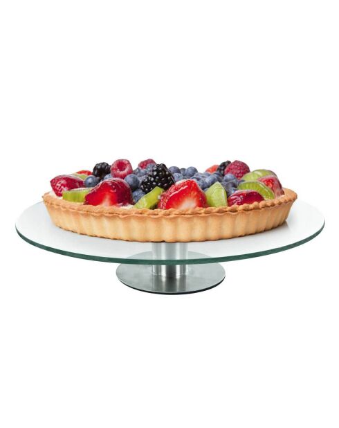 Plat à tarte et fromage transparent - D.30 cm