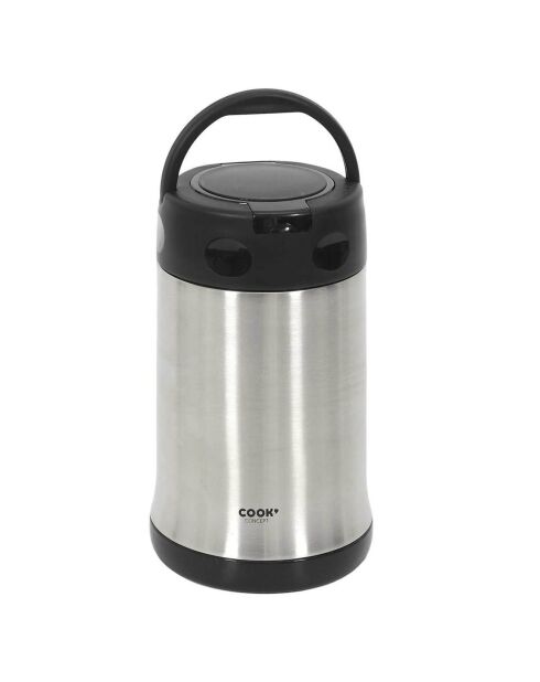 Bol à soupe isotherme avec couvercle inox/noir - 50 cl