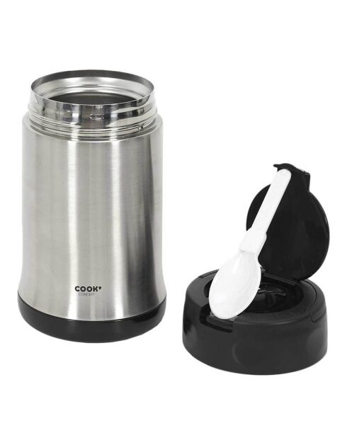 Bol à soupe isotherme avec couvercle inox/noir - 50 cl