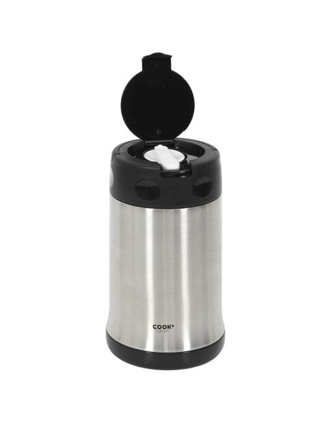 Bol à soupe isotherme avec couvercle inox/noir - 50 cl