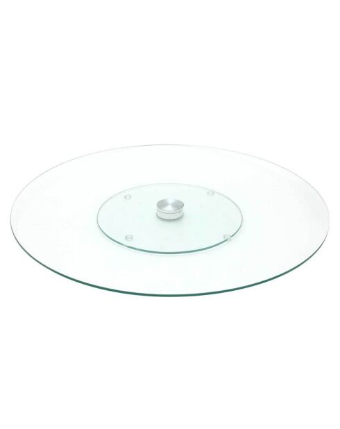 Plateau en verre tournant transparent - 45.5x45.5 cm