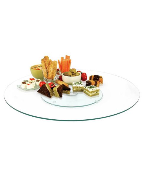 Plateau en verre tournant transparent - 45.5x45.5 cm