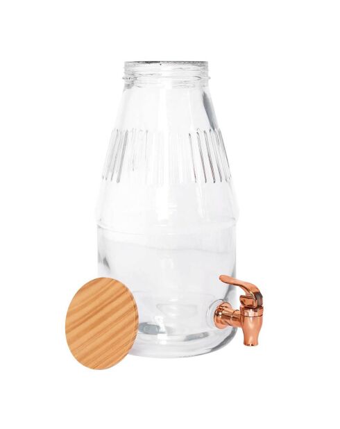Fontaine avec couvercle en bois transparente - 3.8 L