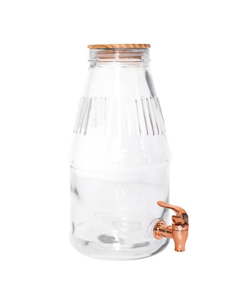 Fontaine avec couvercle en bois transparente - 3.8 L