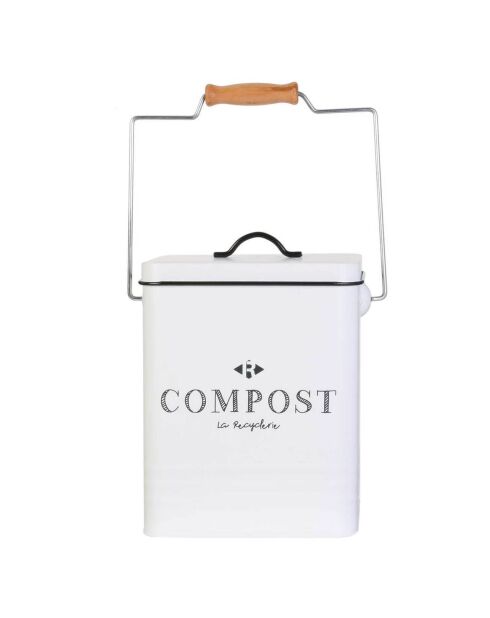Poubelle de compostage blanc/noir - 5 L