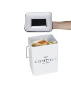 Poubelle de compostage blanc/noir - 5 L