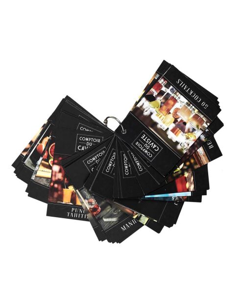 Set à cocktail 5 accessoires et 50 recettes argenté/transparent
