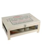 Cave à fromage avec plateau de service marron/noir/rouge - 39x14.9x27.2 cm