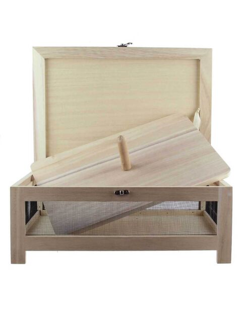 Cave à fromage avec plateau de service marron/noir/rouge - 39x14.9x27.2 cm