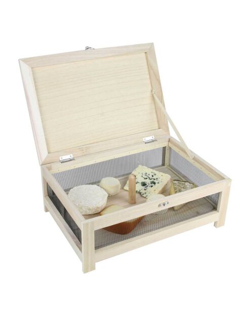 Cave à fromage avec plateau de service marron/noir/rouge - 39x14.9x27.2 cm