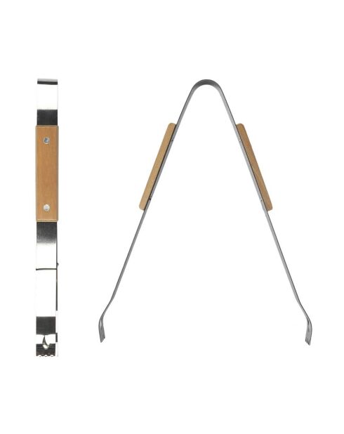 4 zwart/bruin/zilveren barbecuebenodigdheden - 45x31,5x15 cm