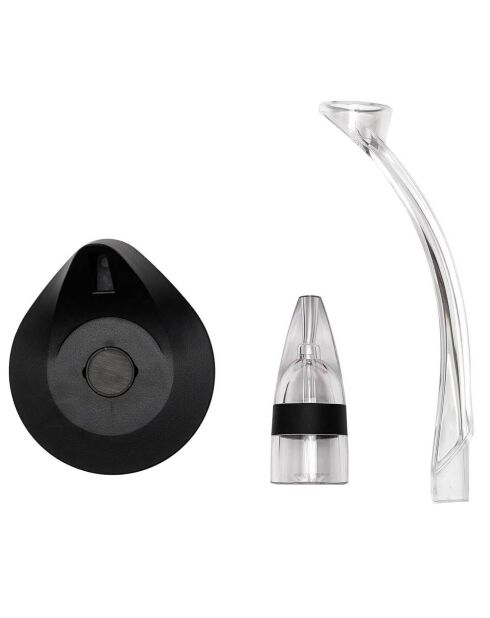 Aérateur de vin avec support noir - 22x31 cm