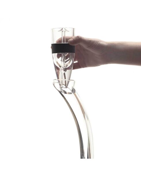 Aérateur de vin avec support noir - 22x31 cm