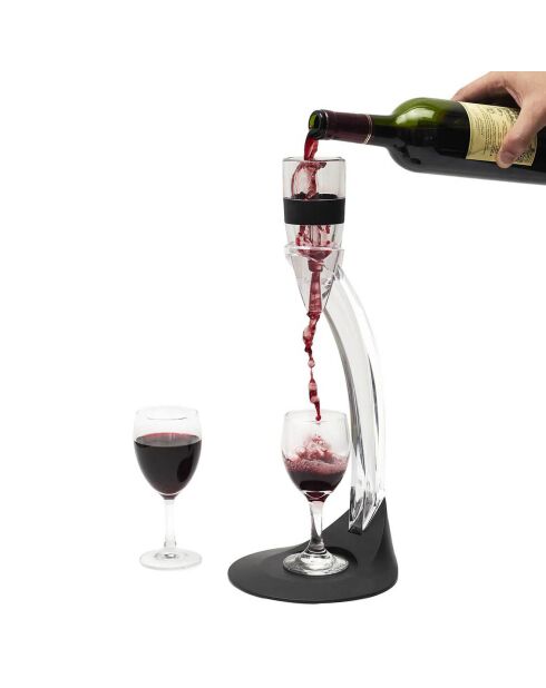 Aérateur de vin avec support noir - 22x31 cm