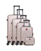 4 Valises 4 roues doubles 75/65/55/42 cm & Vanity Zurich rose doré