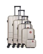 4 Valises 4 roues doubles 75/65/55/42 cm & Vanity Uster beiges