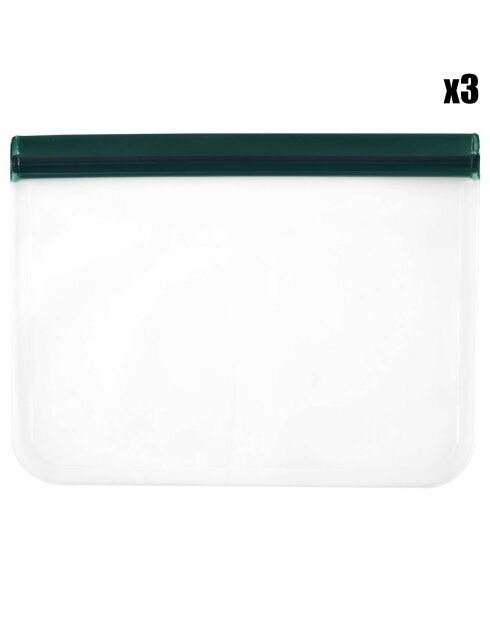 3 sacchetti riutilizzabili in colori casuali - 26x19,5 cm