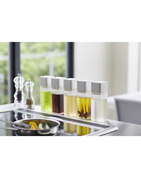 Bottiglia di condimento bianca Tower