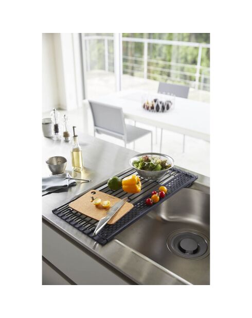 Scolapiatti pieghevole Tower nero - 42x26x0,8 cm