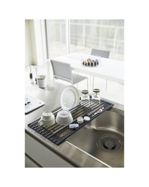 Scolapiatti pieghevole Tower nero - 42x26x0,8 cm