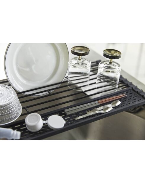 Scolapiatti pieghevole Tower nero - 42x26x0,8 cm