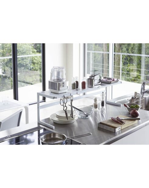 Étagère de cuisine extensible Tower blanche - 54x22.5x25 cm