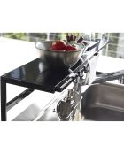 Étagère de cuisine extensible Tower noire - 54x22.5x25 cm