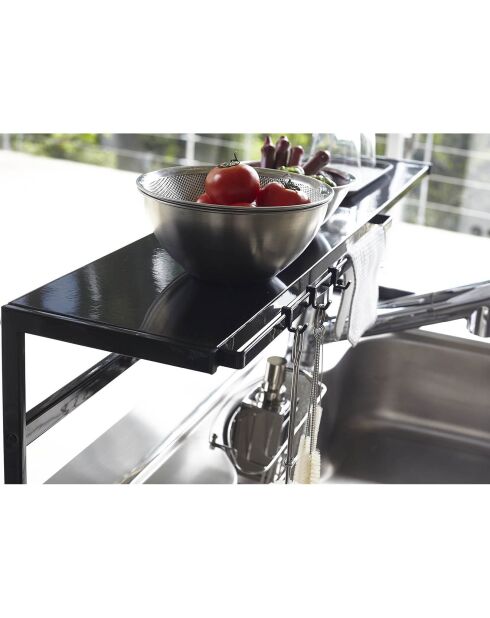 Étagère de cuisine extensible Tower noire - 54x22.5x25 cm