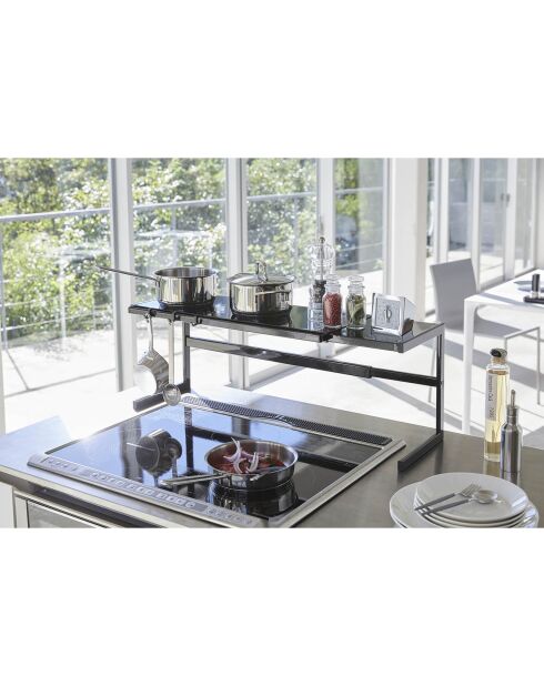 Étagère de cuisine extensible Tower noire - 54x22.5x25 cm