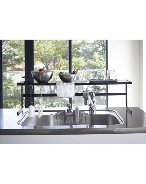 Étagère de cuisine extensible Tower noire - 54x22.5x25 cm