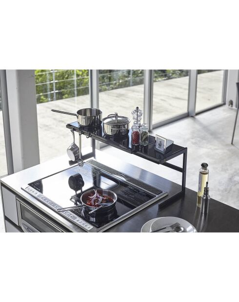 Étagère de cuisine extensible Tower noire - 54x22.5x25 cm