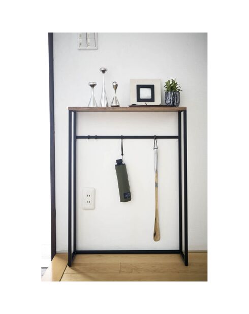 Table console Tower noire - 60x18.5x80.5 cm