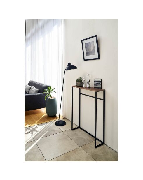 Table console Tower noire - 60x18.5x80.5 cm