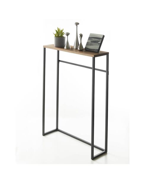 Table console Tower noire - 60x18.5x80.5 cm