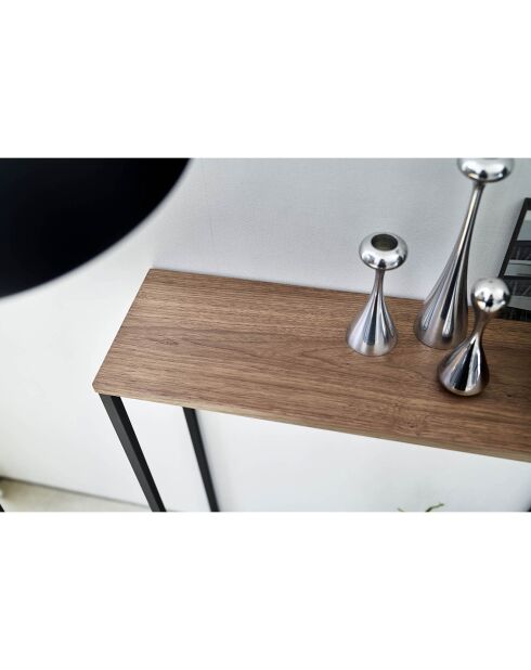 Table console Tower noire - 60x18.5x80.5 cm