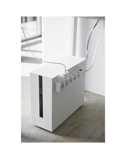 Boîte de câble avec roulettes Tower blanche - 15x40x34.5 cm