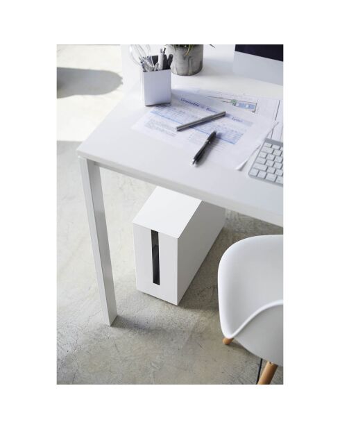 Boîte de câble avec roulettes Tower blanche - 15x40x34.5 cm