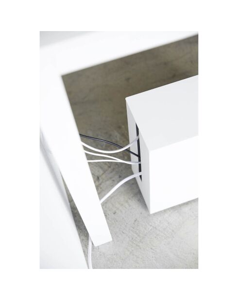 Boîte de câble avec roulettes Tower blanche - 15x40x34.5 cm