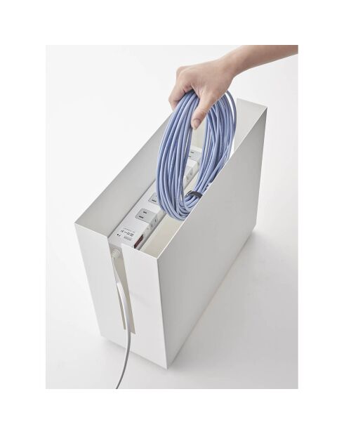 Boîte de câble avec roulettes Tower blanche - 15x40x34.5 cm