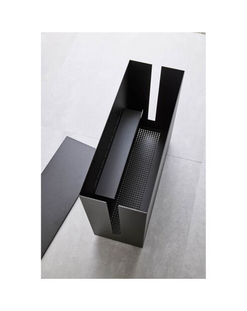 Boîte de câble avec roulettes Tower noire - 15x40x34.5 cm