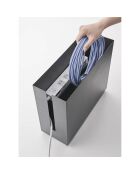 Boîte de câble avec roulettes Tower noire - 15x40x34.5 cm