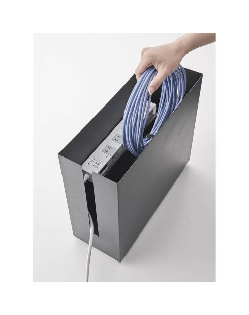 Boîte de câble avec roulettes Tower noire - 15x40x34.5 cm